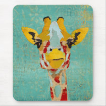 Gold Peeking  Giraffe Mousepad mousepads