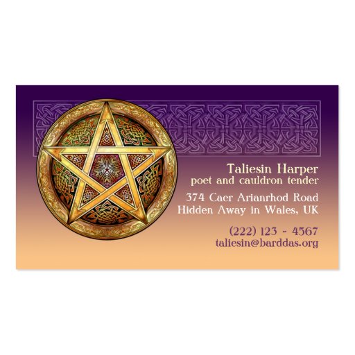 Gold Pentacle Business Cards (front side)