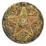 Gold Pentacle Round Stickers