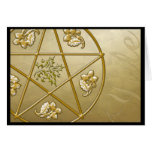 Gold Pentagram, Holly, & Tri-quatra- Card #1H