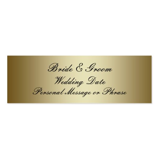 Gold Personalized Wedding Favor Tag Template Business Card Templates (front side)