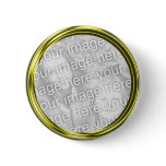 gold photo frame pinback buttons