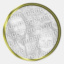 gold photo frame round stickers