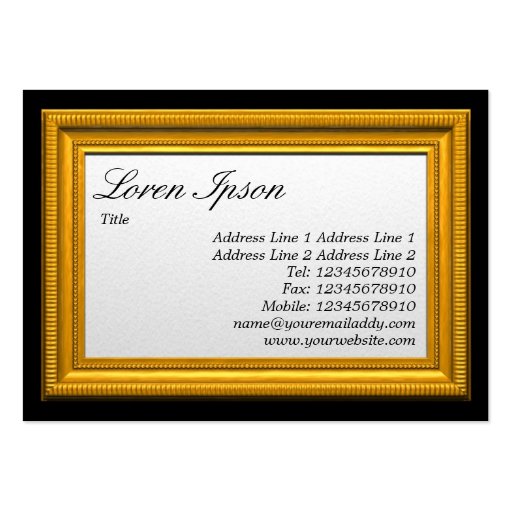 Gold Picture Frame Business Card Templates (back side)
