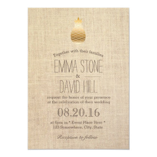 Pineapple Party Invitations Announcements Zazzle Elegant Gold Pineapple Wedding Guest Details Invitations