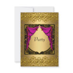 Gold Pink  Party Personalized Invitations