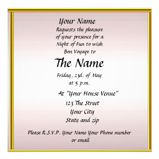 Gold pink Popular Disco Farewell Invitation