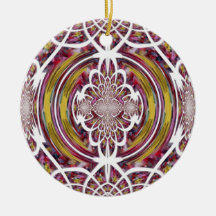Gold Pink White 2 Designs in 1 Christmas Ornament