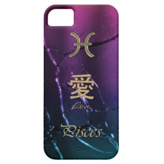 Gold Pisces Astrology Zodiac Chinese Love Symbols iPhone 5 Cover