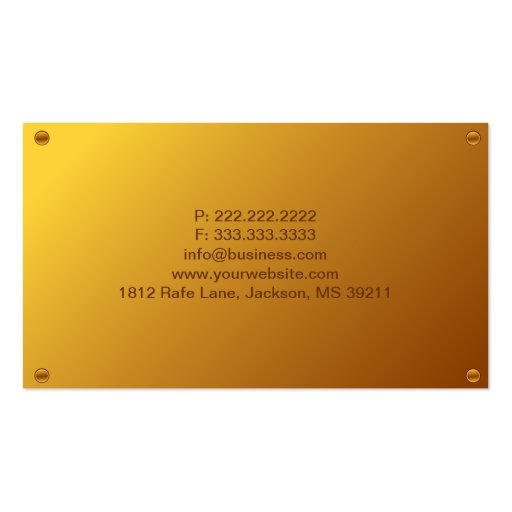 Gold Plated Accounting/Bookkeeping business card (back side)