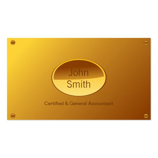Gold Plated Accounting/Bookkeeping business card (front side)