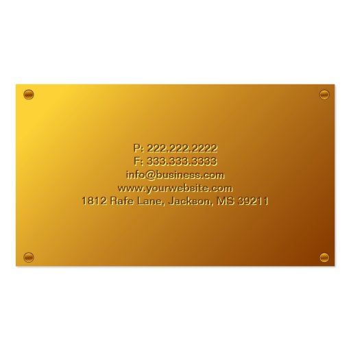 Gold Plated Psychologist business card (back side)