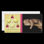Gold & Plum Ornaments My 1st Christmas Baby Photo