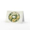 Gold Poinsetta Christmas Wreath Card