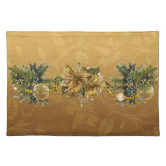 Gold Poinsettias Place Mat