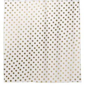 Gold Polka Dots Modern Geometric Pattern Shower Curtain
