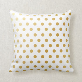 Gold Polka Dots Pattern Pillows
