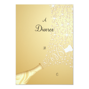Gold Popping Champagne Divorce Invitation Gold Popping Champagne Divorce Invitation
