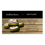 Gold Positive word stones life coach business card business cards