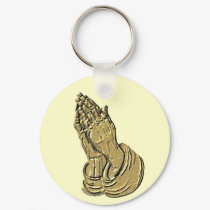 Gold Praying Hands keychains