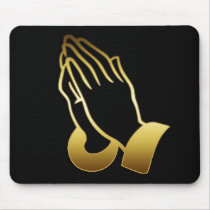 GOLD PRAYING HANDS mousepads by dgpaulart GOLD PRAYING HANDS mousepads
