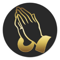 GOLD PRAYING HANDS stickers