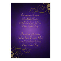 Gold & Purple Scroll Guest Info Business Card