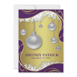 Gold & Purple Winter Christmas Wedding Invitations