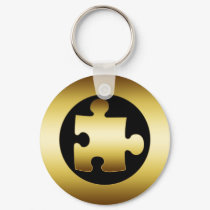 GOLD PUZZLE PIECE keychains by dgpaulart GOLD PUZZLE PIECE keychains