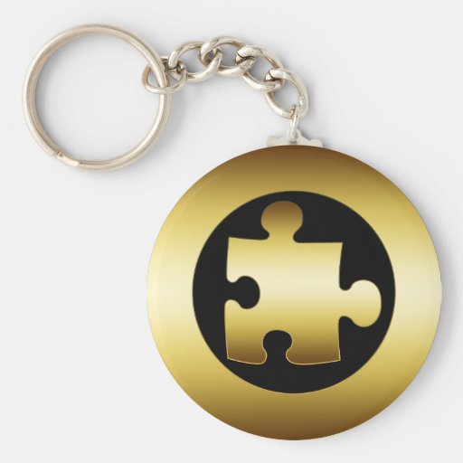 GOLD PUZZLE PIECE KEYCHAINS