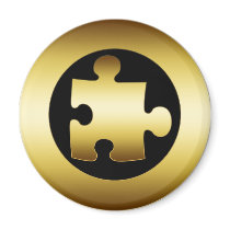 GOLD PUZZLE PIECE magnets by dgpaulart GOLD PUZZLE PIECE magnets