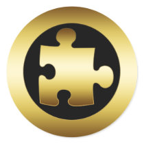 GOLD PUZZLE PIECE stickers by dgpaulart GOLD PUZZLE PIECE stickers