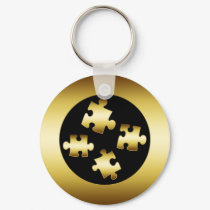 GOLD PUZZLE PIECES keychains by dgpaulart GOLD PUZZLE PIECES keychains