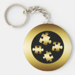 GOLD PUZZLE PIECES KEYCHAIN
