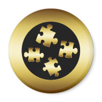 GOLD PUZZLE PIECES magnets by dgpaulart GOLD PUZZLE PIECES magnets