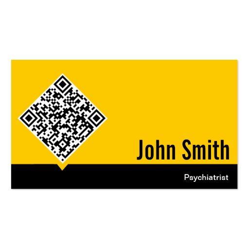 Gold QR Code Psychiatrist Business Card