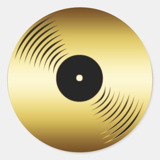 GOLD RECORD ALBUM CLASSIC ROUND STICKER | Zazzle