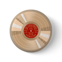 Gold Record Pinback Buttons