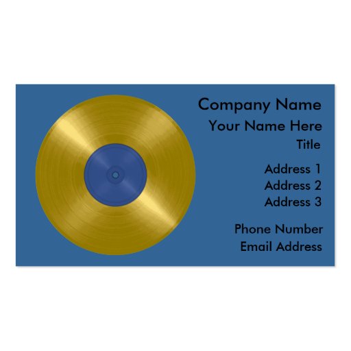 Gold Record with Blue Label Business Cards (front side)