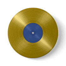 Gold Record with Blue Label Button