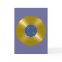 Gold Record with Blue Label Greeting Card