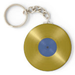 Gold Record with Blue Label Key Chain