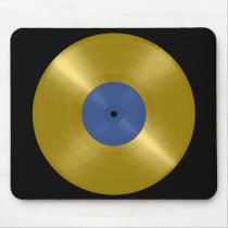 Gold Record with Blue Label Mouse Pads