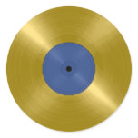 Gold Record with Blue Label Round Sticker