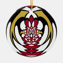 Gold Red 2 Designs in 1 Christmas Ornament
