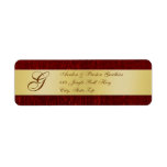 Gold & Red Monogram New Years Labels