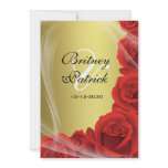 Gold & Red Rose Wedding Invitations