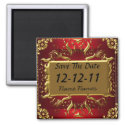 Gold Red Save the Date Create Your Own Magnet