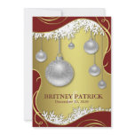 Gold Red Winter or Christmas Wedding Invitations