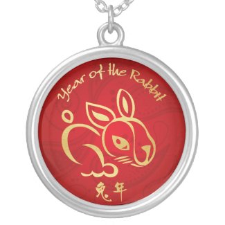 Gold / Red Year of the Rabbit - Chinese New Year necklace